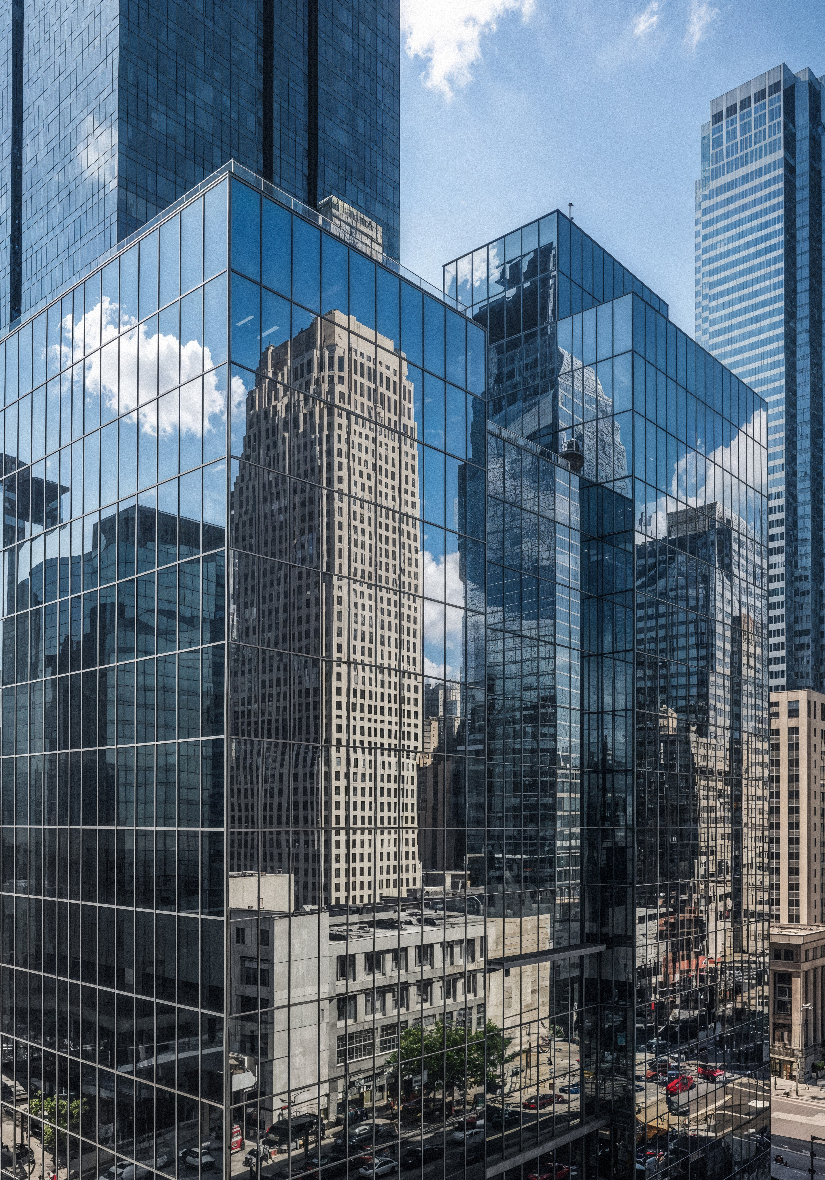 Modern glass buildings